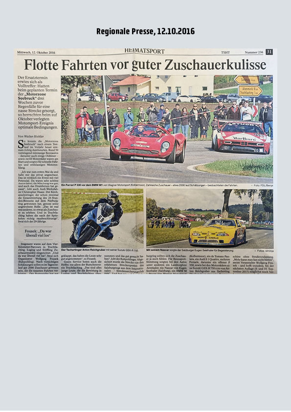Motorzone Seebruck, Presse